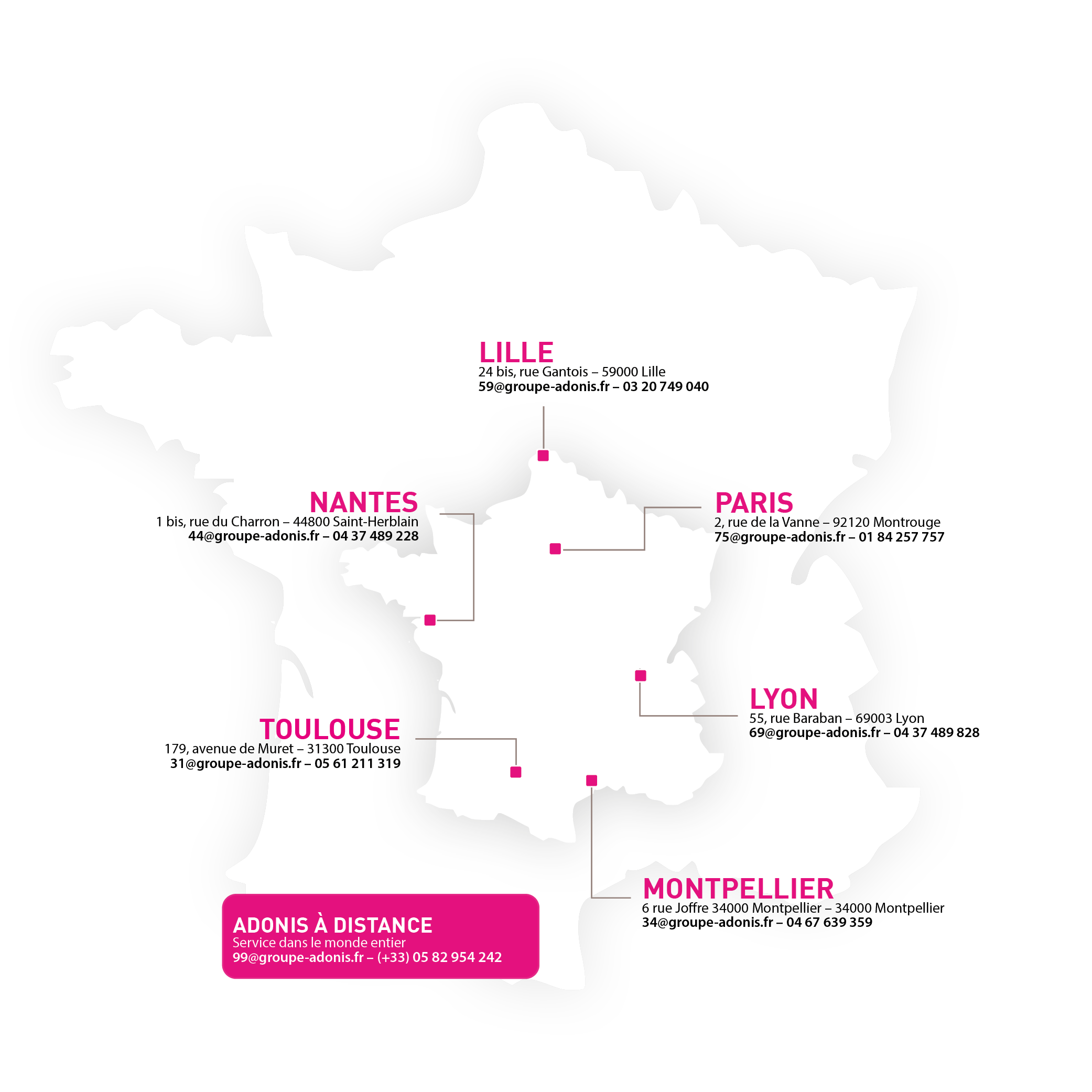 Carte des campus